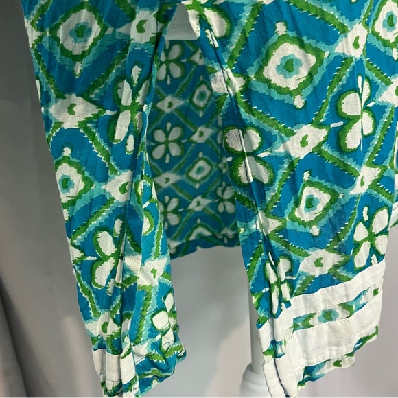 Peppermint Bay Vibrant Floral V-Neck Beach Cover Up Top Travel Vacation Large - Picture 7 of 16